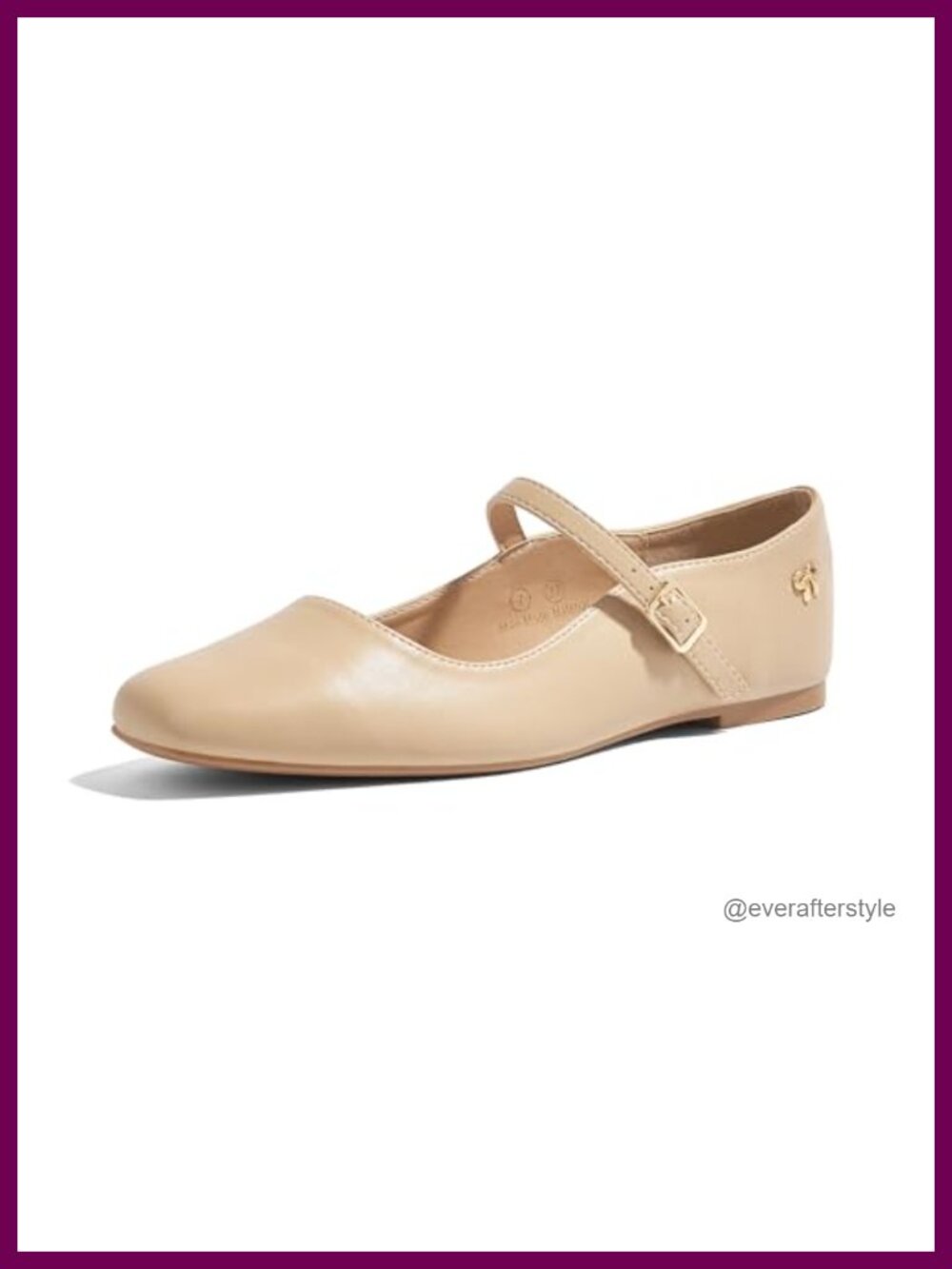 Mary Jane Flats Faux Leather Slip On Round Toe Ankle Strap Women's Dress Shoes